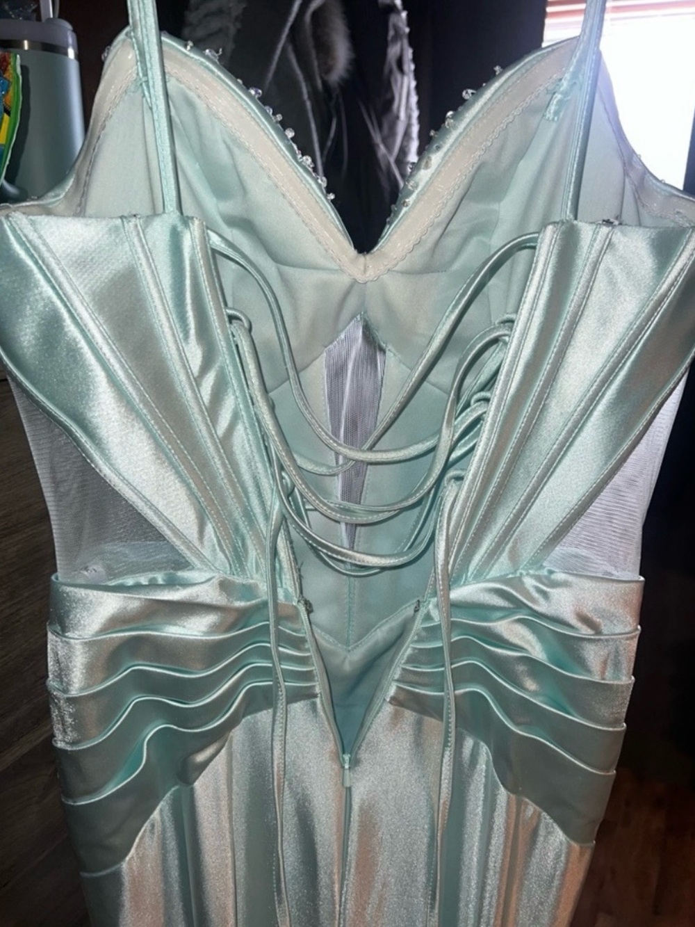 Light Blue Prom Dress with Front Slit - Picture 9 of 9
